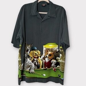 Hard Rock Cafe Black and Gray dogs playing pool Shirt